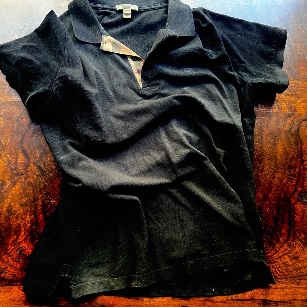 Burberry Black and Tan Polo Shirt